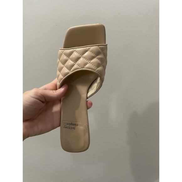 JEFFREY CAMPBELL Tan Crinkle Patent Sandal Size7 - Picture 11 of 11